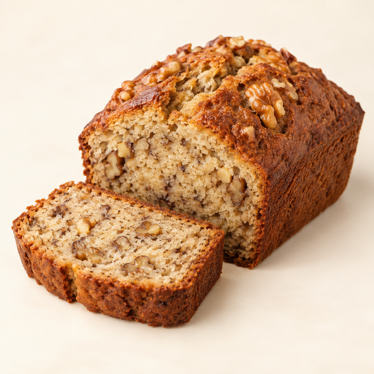 Freshly baked banana nut bread