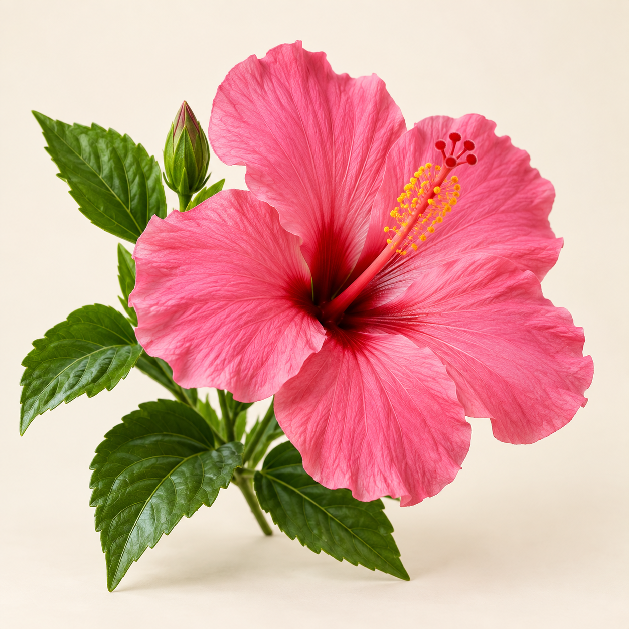 Fresh pink hibiscus flower